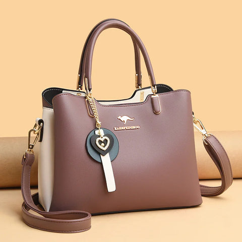 3-Layer Large Capacity Tote Bag High Quality Leather Women Handbag Luxury Designer