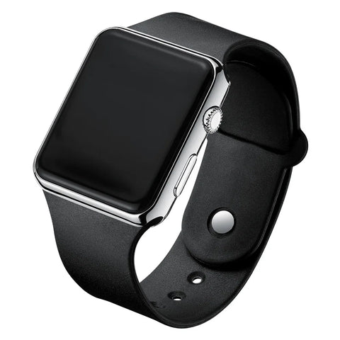 Black Silicone Wristband Casual Mens Watch