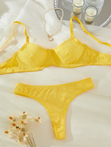 Smooth Comfortable Thin Women Night  Sleep Underwear Bra Set