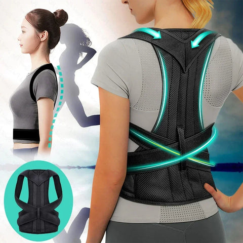 Adjustable Back Support Strap Shoulder Spine Brace Neck Stretcher Trainer