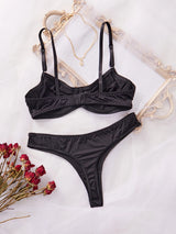 Smooth Comfortable Thin Women Night  Sleep Underwear Bra Set