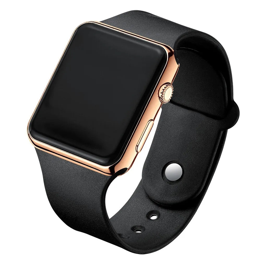 Black Silicone Wristband Casual Mens Watch