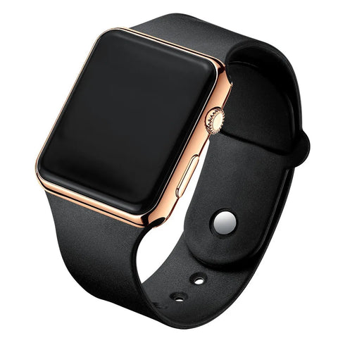 Black Silicone Wristband Casual Mens Watch
