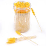 50Pcs/Bottle Eyelash Extension Brushes With Container Eyebrow  Eye Lash Mascara Wands Spoolies In Case Wholesale