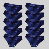10PCS/Set Seamless Women's Panties Solid Color Silk Satin Underwear Breathable Comfortable Briefs