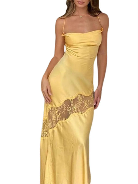 Sleeveless Spaghetti Strap Bodycon Long Party Dress