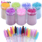 50Pcs/Bottle Eyelash Extension Brushes With Container EyebrowEye Lash Mascara Wands Spoolies In Case Wholesale
