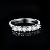 Moissanite D Color 0.6ct S925 Sterling Silver Engagement 6 Stone Ring for Women Yellow Gold Rose Gold Plated