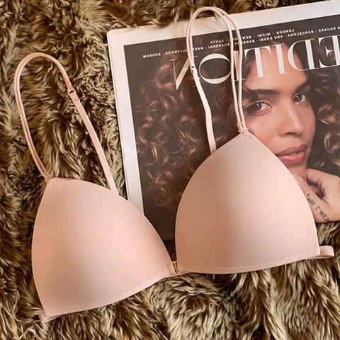 Bule Design Sl Nylon Material Summer Comfortable Thin Women's Bra