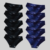 10PCS/Set Seamless Women's Panties Solid Color Silk Satin Underwear Breathable Comfortable Briefs