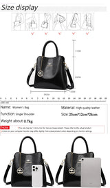 Leisure Three Layer Large Capacity Women's Shoulder Bag