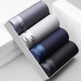 4pcs Men's Boxer Shorts Ice Silk Underwear Plus Size Underpants Cool Breathable Sexy Slim Panties Mesh Lingerie Wholesale Lots