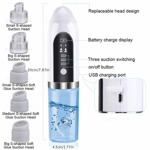 Deep Skin Cleanse with Small Bubble Technology Blackhead Remover USB Rechargeable